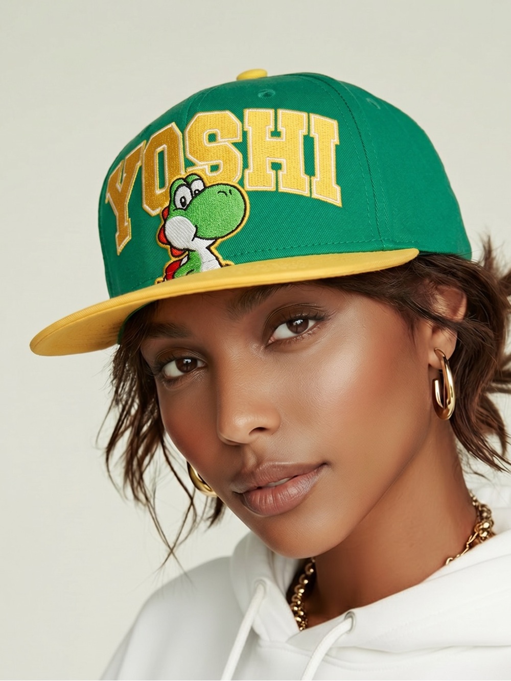 Super Mario Yoshi Original SnapBack Base Ball Cap Yellow & Green